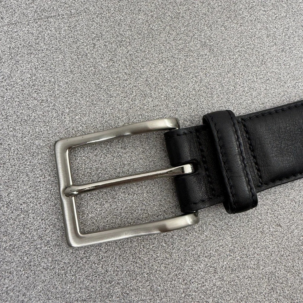 Nordstrom Belt Mens 36 Black Leather Handcrafted in USA Dress Casual Classic